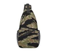 HEBSDFG Tiger Stripe Camouflage Pattern Sling Backpack Funny Messenger Chest Bag Zipper Sling Bag for School, Travel & Work