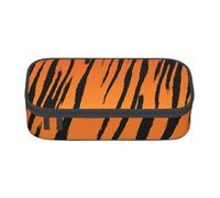 HEBSDFG Tiger Stripe Print Pencil Case Large Pen Bag Cute Compartment Desk Organizer Make up Bag for School, Office, Makeup, Travel