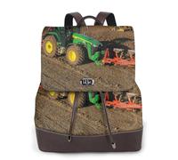 HEBSDFG Tractor farm Printed Women Backpack, Ladies PU Leather Rucksack Laptop Bags Daypack for School Travel Work