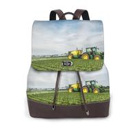 HEBSDFG Tractor farm Printed Women Backpack, Ladies PU Leather Rucksack Laptop Bags Daypack for School Travel Work
