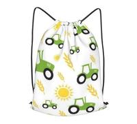 HEBSDFG tractor farming Prints Drawstring Backpack for Women Men Adjustable String Bag Sackpack for Sport Gym Bags Shopping Beach, M