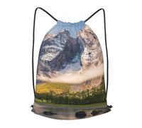 HEBSDFG Travel Mountain Scenery Prints Drawstring Backpack for Women Men Adjustable String Bag Sackpack for Sport Gym Bags Shopping Beach, S