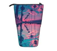 HEBSDFG Tree at Dusk Prints Retractable Pencil Case & Cosmetic Pouch, Big Stationery Bag Pen Box for School Office Travel