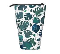 HEBSDFG Tropical Leaves Pattern Prints Retractable Pencil Case & Cosmetic Pouch, Big Stationery Bag Pen Box for School Office Travel