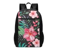 HEBSDFG Tropical Leaves Printed Travel Laptop Backpack for Men Women, Large Capacity Business Rucksack with Anti-Theft Pockets Daypack for School, Work & Outdoor