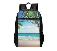 HEBSDFG Tropical Palm Tree Hawaii Beach Printed Travel Laptop Backpack for Men Women, Large Capacity Business Rucksack with Anti-Theft Pockets Daypack for School, Work & Outdoor