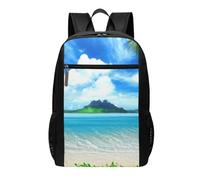 HEBSDFG Tropical Palm Tree Hawaii Beach Printed Travel Laptop Backpack for Men Women, Large Capacity Business Rucksack with Anti-Theft Pockets Daypack for School, Work & Outdoor