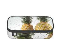 HEBSDFG Tropical Pineapple Print Pencil Case Large Pen Bag Cute Compartment Desk Organizer Make up Bag for School, Office, Makeup, Travel