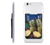HEBSDFG Tropical Pineapple Printed Phone Card Holder Wallet, 3M Adhesive Stick on Phone Wallet Case for iPhone and Android