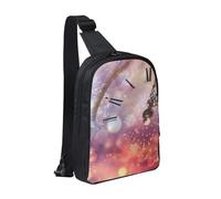 HEBSDFG Twelve o'clock New Year Celebration Pattern Crossbody Shoulder Sling Pack Water-Resistant Messenger Chest Bag Zipper Sling Bag for School, Travel & Work