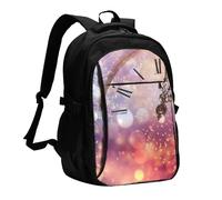 HEBSDFG Twelve o'clock New Year Celebration Print Laptop Travel Backpack for Mens Womens 13-16 Inch Computer Business Backpacks for School Hiking Work Outdoor