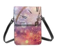 HEBSDFG Twelve o'clock New Year Celebration Printed Phone Crossbody Bag PU Leather Mobile Wallet Bags for Men Women Cell Phone Purse with Adjustable Straps