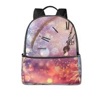 HEBSDFG Twelve o'clock New Year Celebration Prints Lightweight School Backpack, Cute School Bag Laptop Rucksack Backpack Stylish Casual Daypacks Travel Backpack