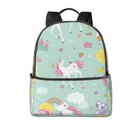 HEBSDFG Unicorns Pink Prints School Bag Bookbag Laptop Backpack Stylish Lightweight Backpack Travel Backpack for Kids Students Boys Girls