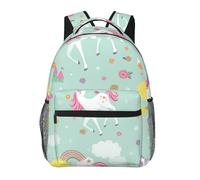 HEBSDFG Unicorns Pink Prints School Bag Bookbag Lightweight Laptop Backpack Casual Daypack Travel Backpack for Students Boys Girls