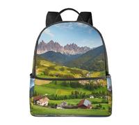 HEBSDFG Village Scenic Prints Lightweight School Backpack, Cute School Bag Laptop Rucksack Backpack Stylish Casual Daypacks Travel Backpack