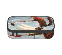 HEBSDFG Water Skiing Fox Squirrel Print Pencil Case Large Pen Bag Cute Compartment Desk Organizer Make up Bag for School, Office, Makeup, Travel