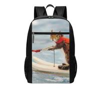 HEBSDFG Water Skiing fox Squirrel Printed Travel Laptop Backpack for Men Women, Large Capacity Business Rucksack with Anti-Theft Pockets Daypack for School, Work & Outdoor