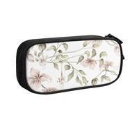 HEBSDFG Watercolor Floral Pattern Print Cute Pencil Case Pouch for Boys Girls, Black High Capacity Travel Pen Bag Organizer Makeup Bag for Student School College Office