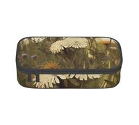 HEBSDFG Wild Flowers Print Pencil Case Large Pen Bag Cute Compartment Desk Organizer Make up Bag for School, Office, Makeup, Travel