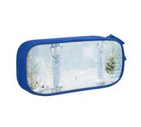 HEBSDFG Winter Ice Archway Print Cute Pencil Case Pouch for Boys Girls, Blue High Capacity Travel Pen Bag Organizer Makeup Bag for Student School College Office