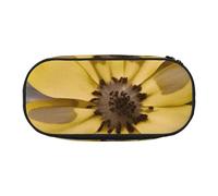 HEBSDFG Yellow Gray Flower Prints Pencil Case Cute Stationery Case Organiser with Pen Slots for School Travel Office Gifts