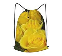 HEBSDFG yellow roses Prints Drawstring Backpack for Women Men Adjustable String Bag Sackpack for Sport Gym Bags Shopping Beach, M