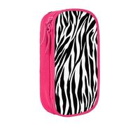HEBSDFG Zebra Print Print Pencil Case, Pink High-Capacity Pen Pencil Pouch Stationery Organizer with Pen Slots & Pouches for School Travel Makeup