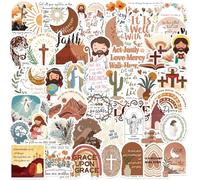 Hebterrka Catholic Sticker Set with 100 Jesus Stickers, Vinyl PVC Waterproof, Inspirational Bible Verses for Laptop and Notebook, Ideal for Believers