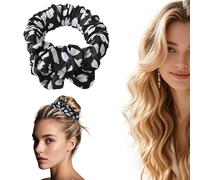 Hebterrka Heatless Curling Scrunchies for Women No Heat Overnight Curls Silk Headband, Soft Sleep Hair Rollers for Long Hair (Black Swirl)