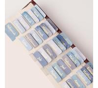 Hebterrka Skincare Set of 90 Blue Bible Tabs, Ideal for Spa and Make-Up, Practical Make-Up and Sports Headband for Women