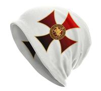 HEBUOUI Knights Templar Seal Cross Skullies Beanies Hat Unisex Bonnet Winter Warm Knitting Hats Outdoor Medieval Crusader Beanie Caps Personalized for Boyfriend