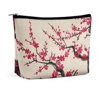 HEBVNJF Travel Makeup Bag Portable Cosmetic Bag A Pineapple Makeup Storage Bag for Women/girl, Japanese Floral Cherry Blossom, One Size
