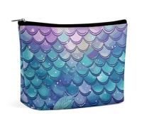 HEBVNJF Travel Makeup Bag Portable Cosmetic Bag Animal Cartoon Owls Cute Makeup Storage Bag for Women/girl, Water Lily Mermaid Scales, One Size