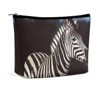 HEBVNJF Travel Makeup Bag Portable Cosmetic Bag BackYard Chickens Makeup Storage Bag for Women/girl, Animal Zebra, One Size