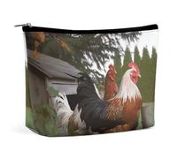 HEBVNJF Travel Makeup Bag Portable Cosmetic Bag BackYard Chickens Makeup Storage Bag for Women/girl, BackYard Chickens, One Size