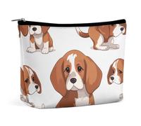 HEBVNJF Travel Makeup Bag Portable Cosmetic Bag Black German Shepherd Makeup Storage Bag for Women/girl, Beagle Dog, One Size