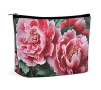 HEBVNJF Travel Makeup Bag Portable Cosmetic Bag Blue Earth In The Space Makeup Storage Bag for Women/girl, Beautiful peony flower, One Size