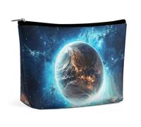 HEBVNJF Travel Makeup Bag Portable Cosmetic Bag Blue Earth In The Space Makeup Storage Bag for Women/girl, Blue Earth In The Space, One Size