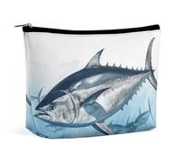 HEBVNJF Travel Makeup Bag Portable Cosmetic Bag Cartoon Eggplant Makeup Storage Bag for Women/girl, Bluefin Tuna Thunnus, One Size