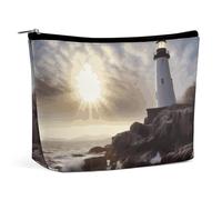 HEBVNJF Travel Makeup Bag Portable Cosmetic Bag Cute Chihuahua Makeup Storage Bag for Women/girl, Lighthouse Rocks Seaside, One Size