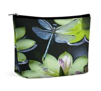 HEBVNJF Travel Makeup Bag Portable Cosmetic Bag Funny English Bulldog Makeup Storage Bag for Women/girl, Dragonfly Flies Over, One Size