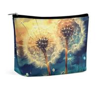 HEBVNJF Travel Makeup Bag Portable Cosmetic Bag Many Green Clover Makeup Storage Bag for Women/girl, Dandelion DIY Drawing Paint, One Size