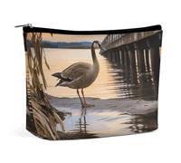HEBVNJF Travel Makeup Bag Portable Cosmetic Bag Mid Century Modern Makeup Storage Bag for Women/girl, Wild Goose by the Bridge, One Size