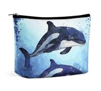 HEBVNJF Travel Makeup Bag Portable Cosmetic Bag Pirate Sailboat Full Moon_78728436 Makeup Storage Bag for Women/girl, Orca Killer Whale, One Size