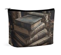 HEBVNJF Travel Makeup Bag Portable Cosmetic Bag Stack of Old Books Makeup Storage Bag for Women/girl, Stack of Old Books, One Size