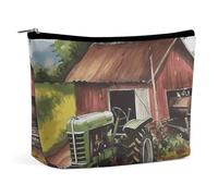 HEBVNJF Travel Makeup Bag Portable Cosmetic Bag Turtles Emerging from Oranges Makeup Storage Bag for Women/girl, Tractor on the Farm, One Size