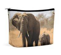 HEBVNJF Travel Makeup Bag Portable Cosmetic Bag Walking Elephants Mother Makeup Storage Bag for Women/girl, Walking elephants mother, One Size