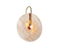 HEBXMF American Industrial Style Yellow Travertine Iron Wall Sconce, Creative Single-Head Wall Lamp, LED Warm Light Wall-Mounted Light Fixture, Porche Bedroom Hallway Decorative Wall Light