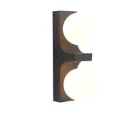 HEBXMF Creative Flush Mount Wall Sconce, Modern Industrial Style Round Wall Lamp Shade, G9 Base Black Travertine Glass Wall Light, Entryway Porche Bedroom Decorative Lighting Fixtures